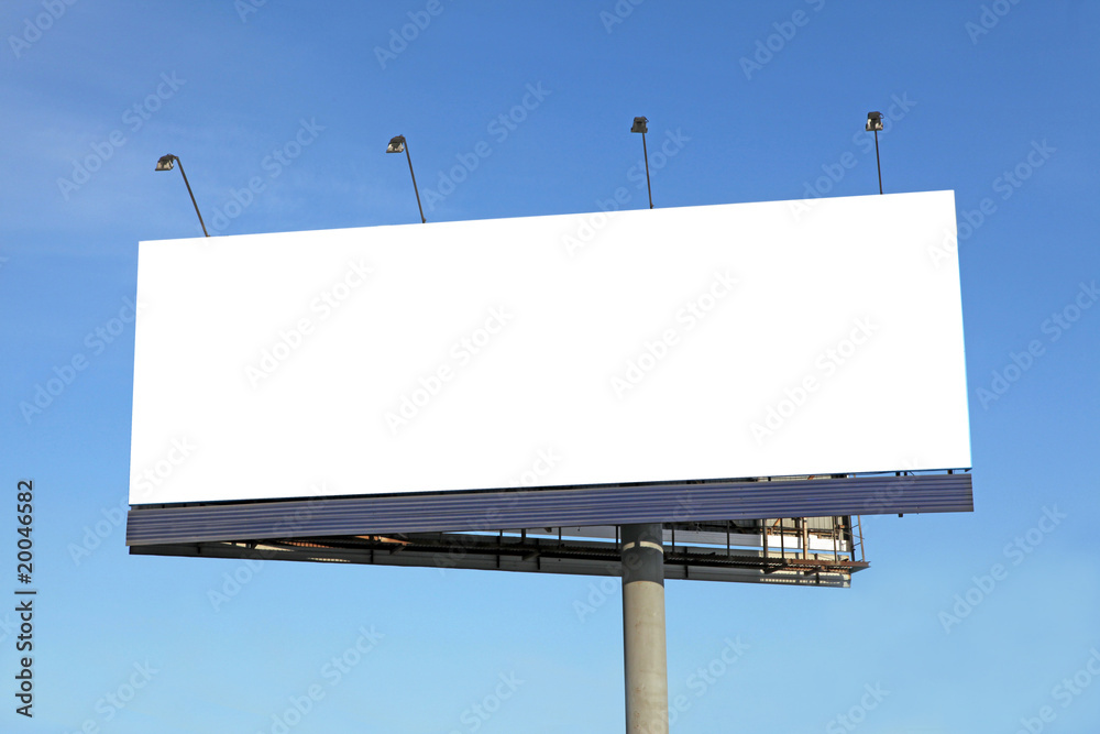 Blank billboard on blue sky ready for your advertisement Blank billboard on blue sky ready for your advertisement