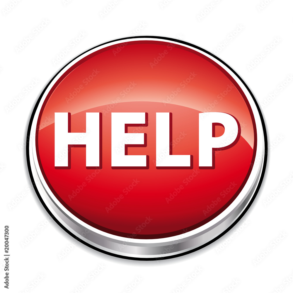 Red help button concept Red help button concept