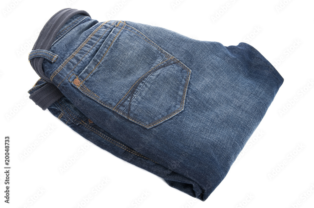 Blue trousers on white Blue trousers on white
