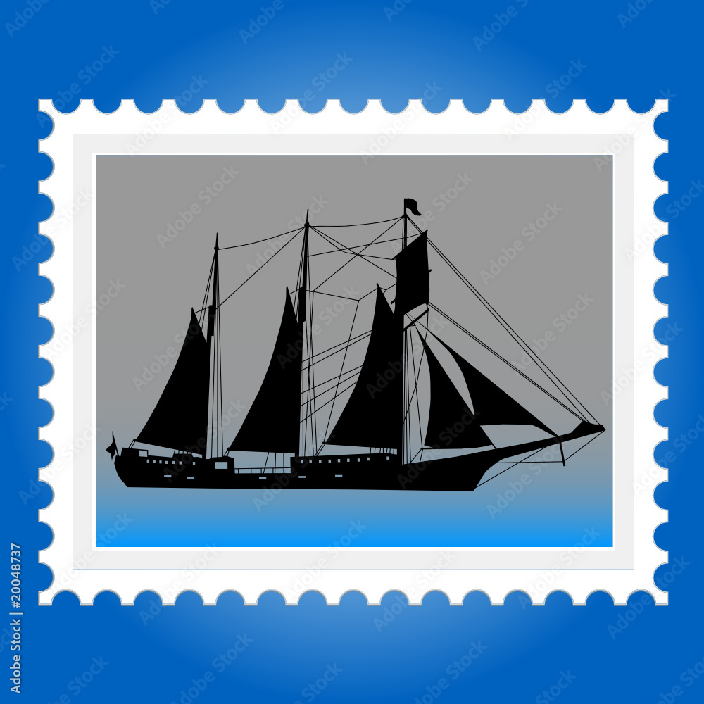 Postage stamps with ships