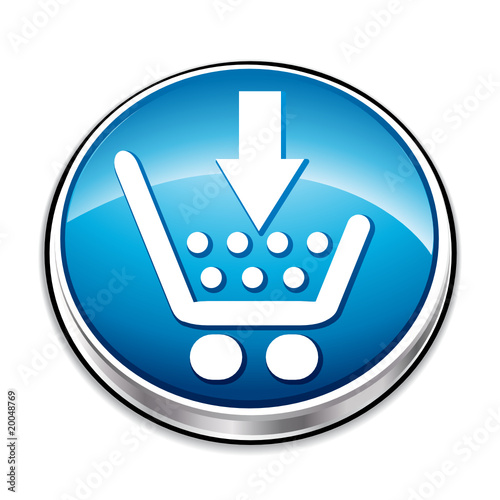 Blue shopping cart button