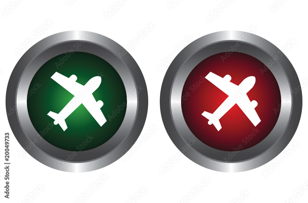 Two buttons with the plane Two buttons with the plane