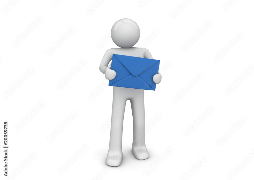 You have new mail (3d isolated characters series) You have new mail (3d isolated characters series)
