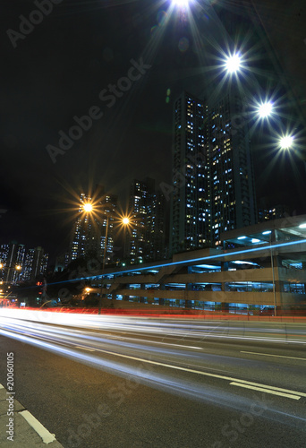 traffic through downtown in Hong kong © leungchopan