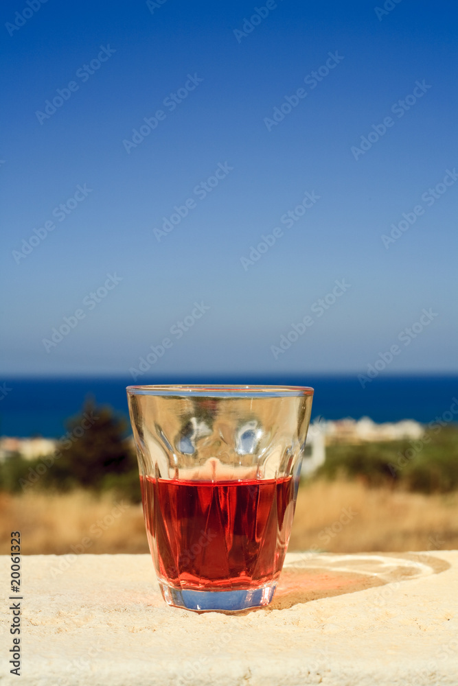 Glass of wine on the island Crete, Greece Glass of wine on the island Crete, Greece