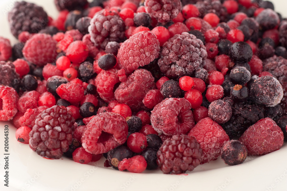 Frozen raspberries, blackberries, cranberries and currants Frozen raspberries, blackberries, cranberries and currants
