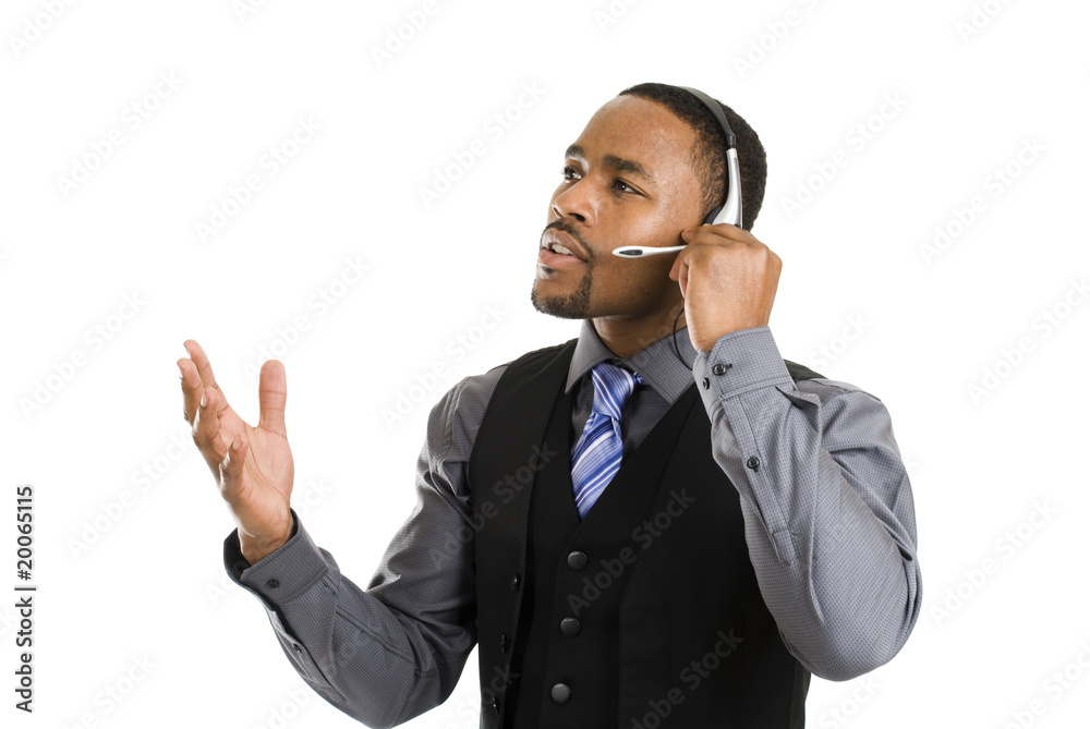 African american customer support operator African american customer support operator