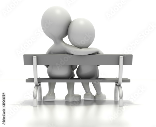 Couple sitting together on park bench