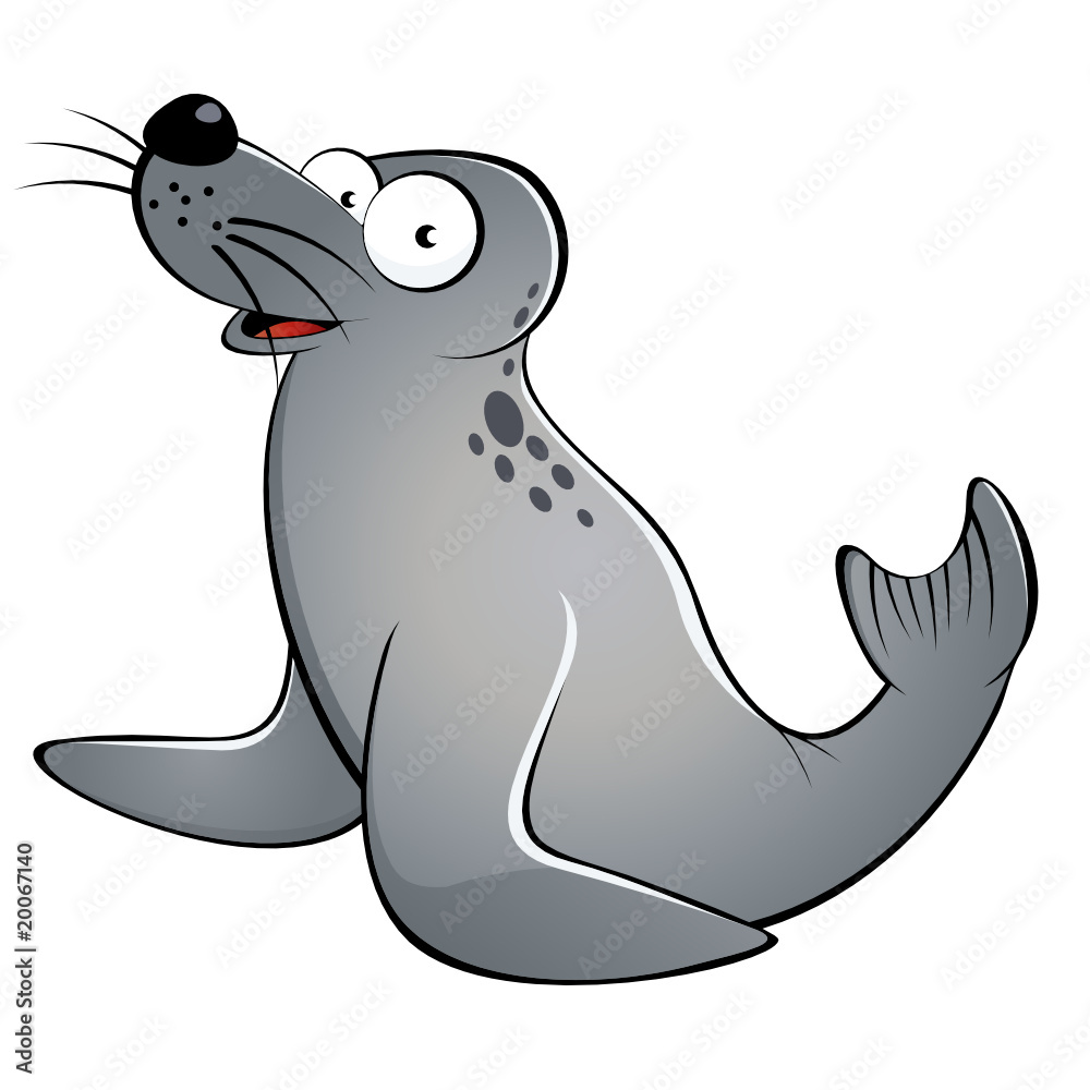 seehund robbe cartoon lustig tier Stock Vector Adobe Stock