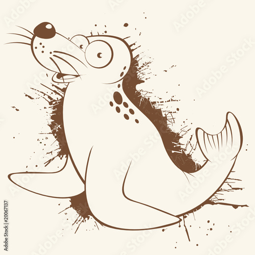 seehund robbe cartoon lustig maskottchen