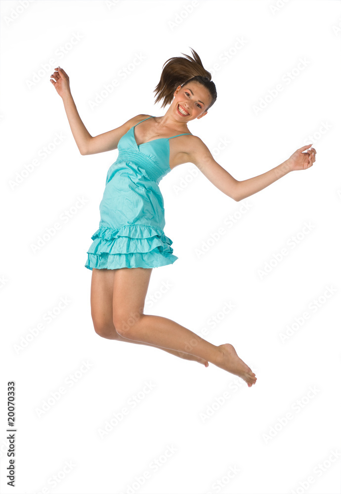 teen girl jumping