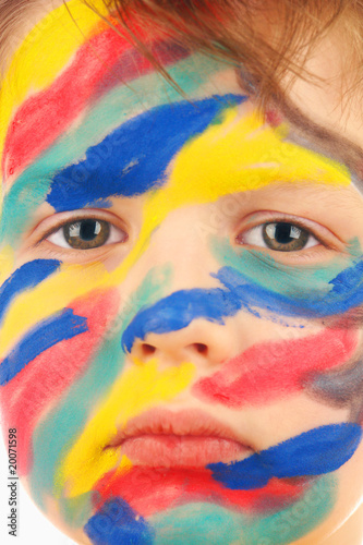 portrait colour paint boy  face