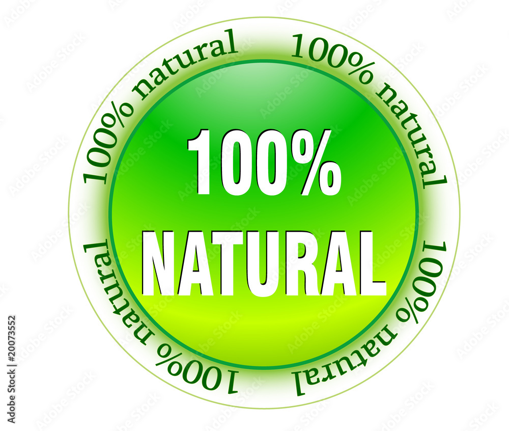 100% natural web glossy icon vector illustrated 100% natural web glossy icon vector illustrated