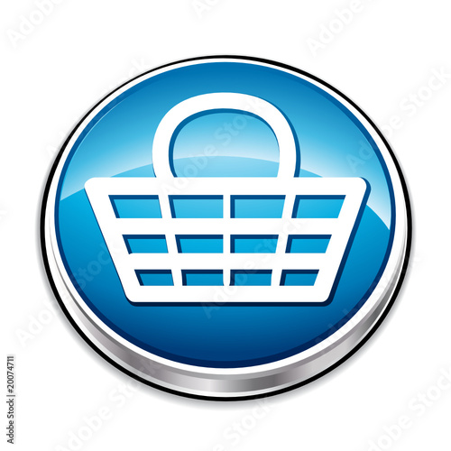 Blue handle shopping basket button