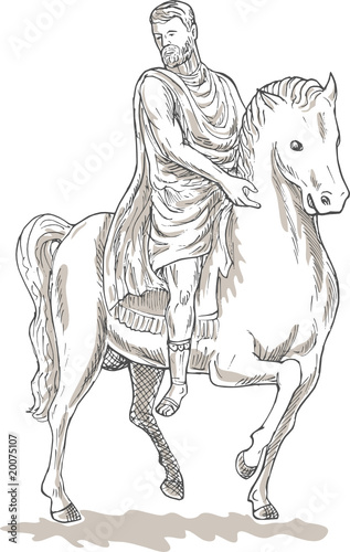 Roman emperor soldier riding horse