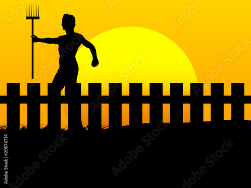 workman on field