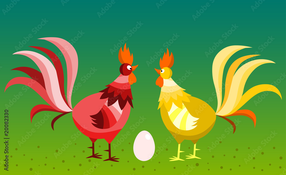 Hens and egg
