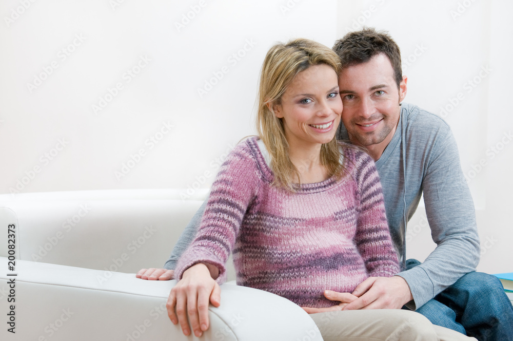 Happy smiling pregnant couple Happy smiling pregnant couple