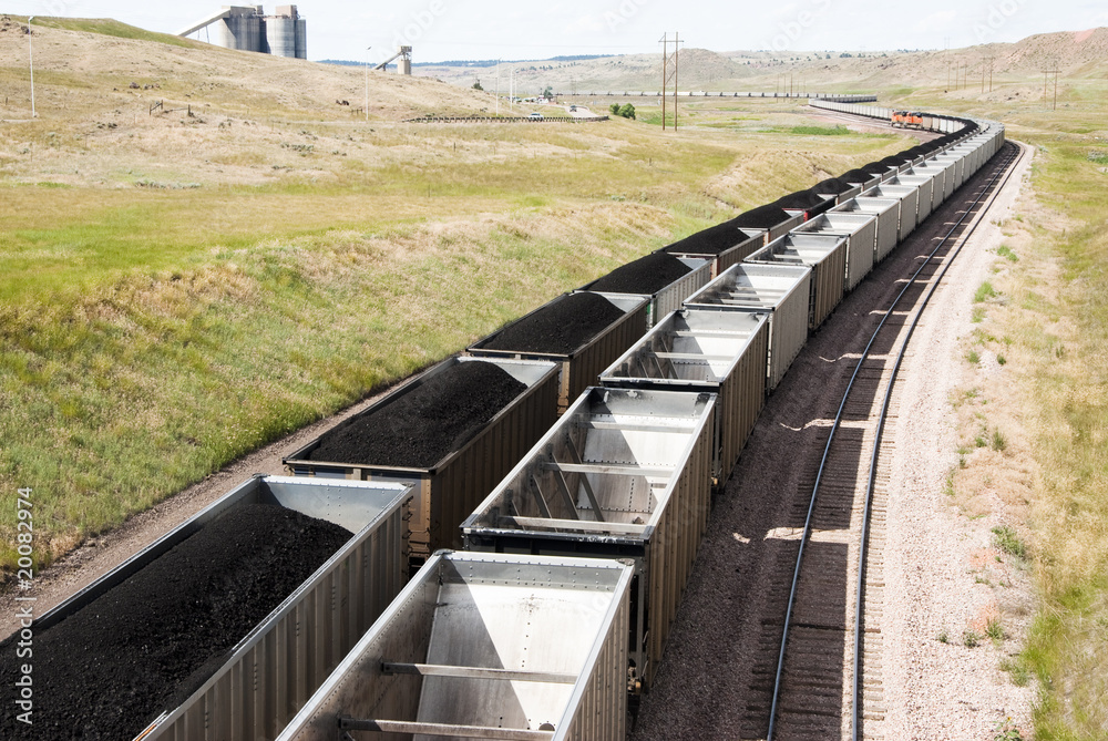 Naklejka premium wagony węglowe