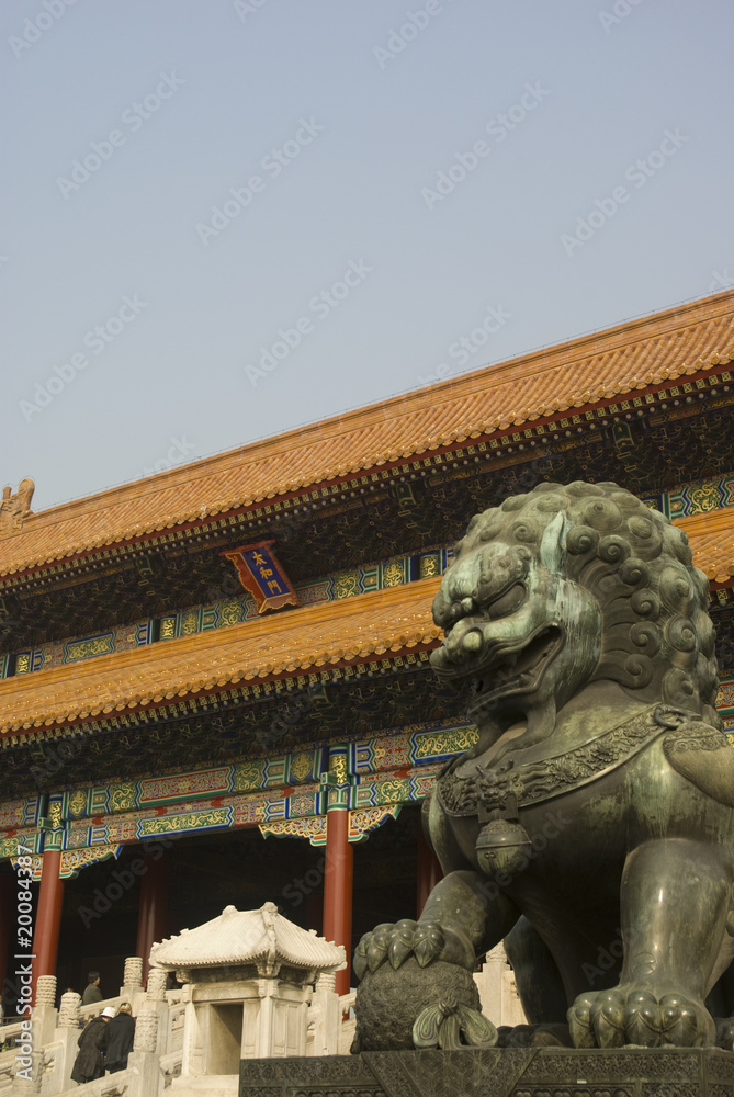 Naklejka premium The historical Forbidden City Museum in the center of Beijing..