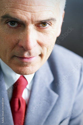 mature businessman looking at camera