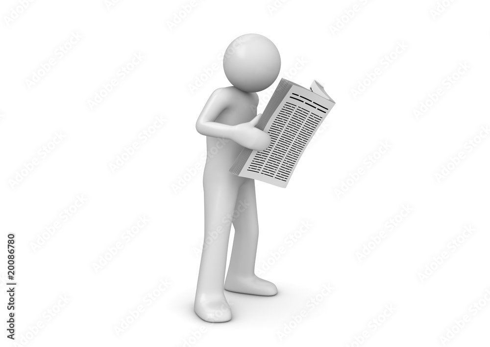 Man reading newspaper