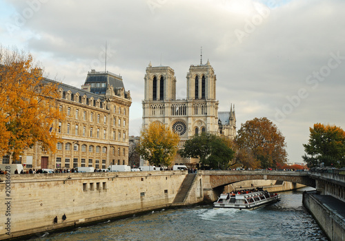 River Seine and Notre Dame Cathedral in Paris
