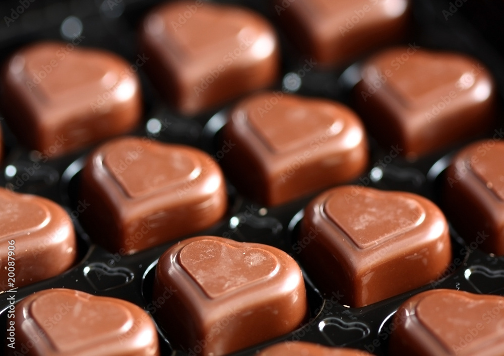 Fototapeta premium Chocolate hearts close-up
