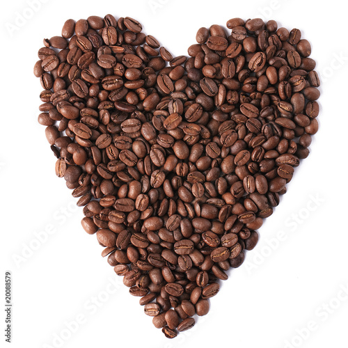 heart with coffee beans