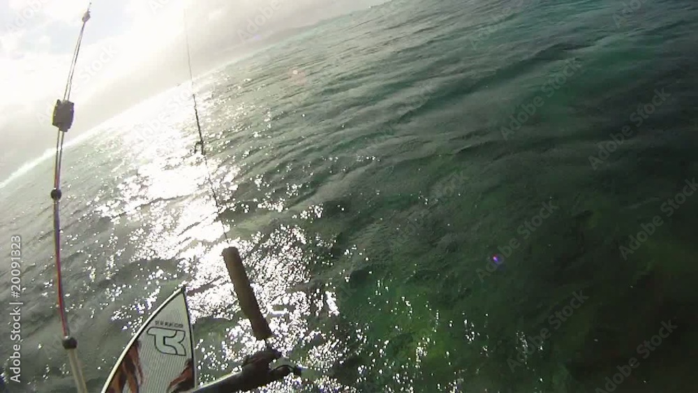 Caméra embarquée sur kitesurfer.