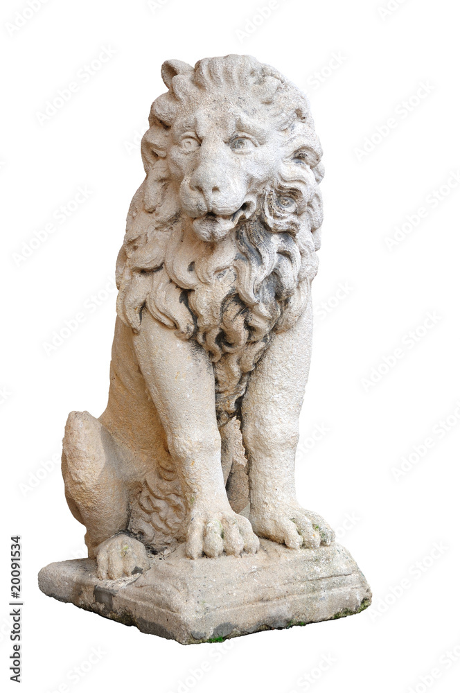 Venetian lion statue, isolated on white Venetian lion statue, isolated on white