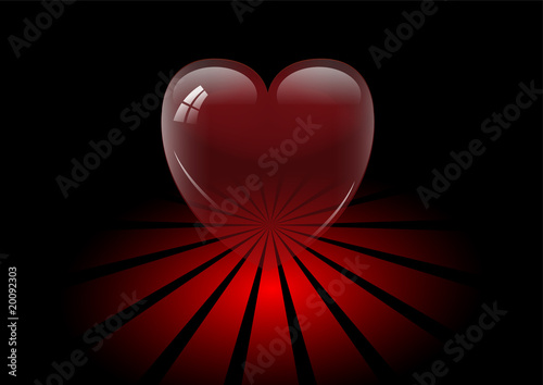 Transparent crystal heart