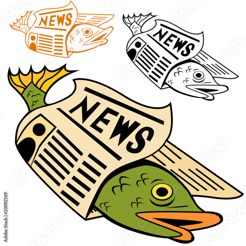 Fish Wrapped In Newspaper