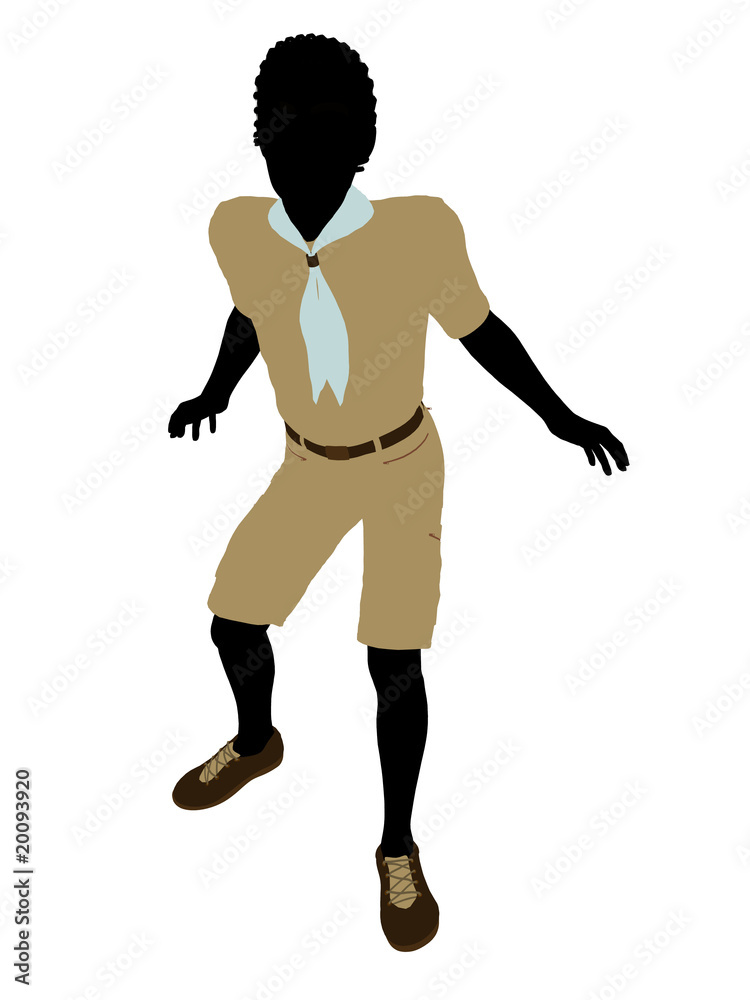African American Boy Scout Illustration Silhouette African American Boy Scout Illustration Silhouette