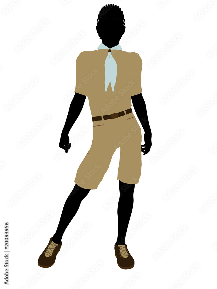 African American Boy Scout Illustration Silhouette African American Boy Scout Illustration Silhouette