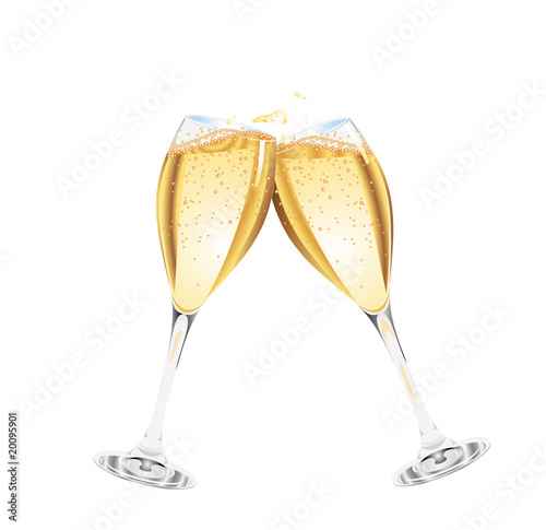 Vector. Two glasses of champagne