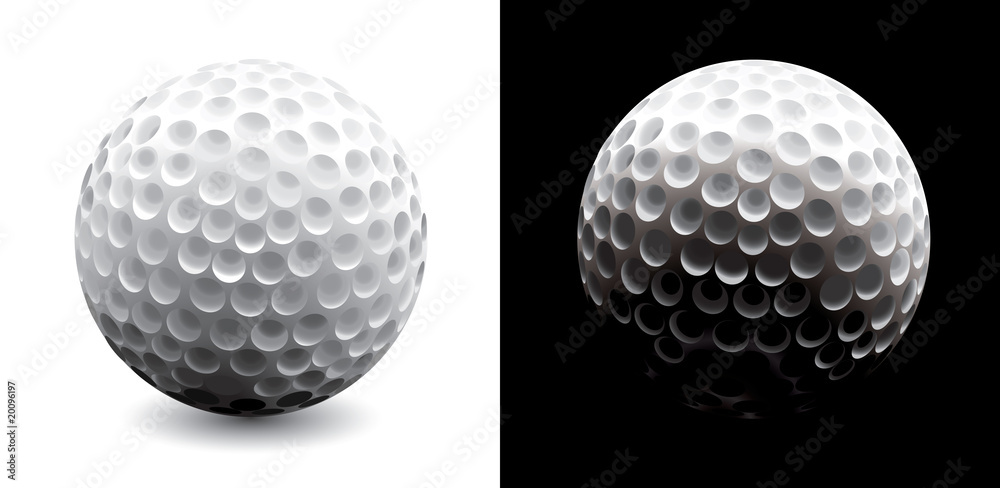 Vector. Two versions of golf ball - light and dark. Vector. Two versions of golf ball - light and dark.