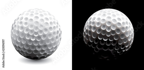 Vector. Two versions of golf ball - light and dark.