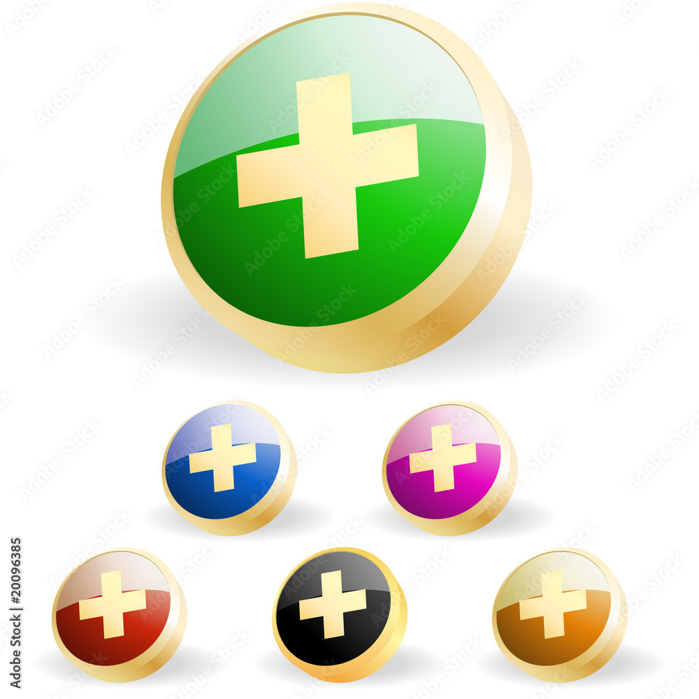 Obraz premium Add buttons. Vector set.