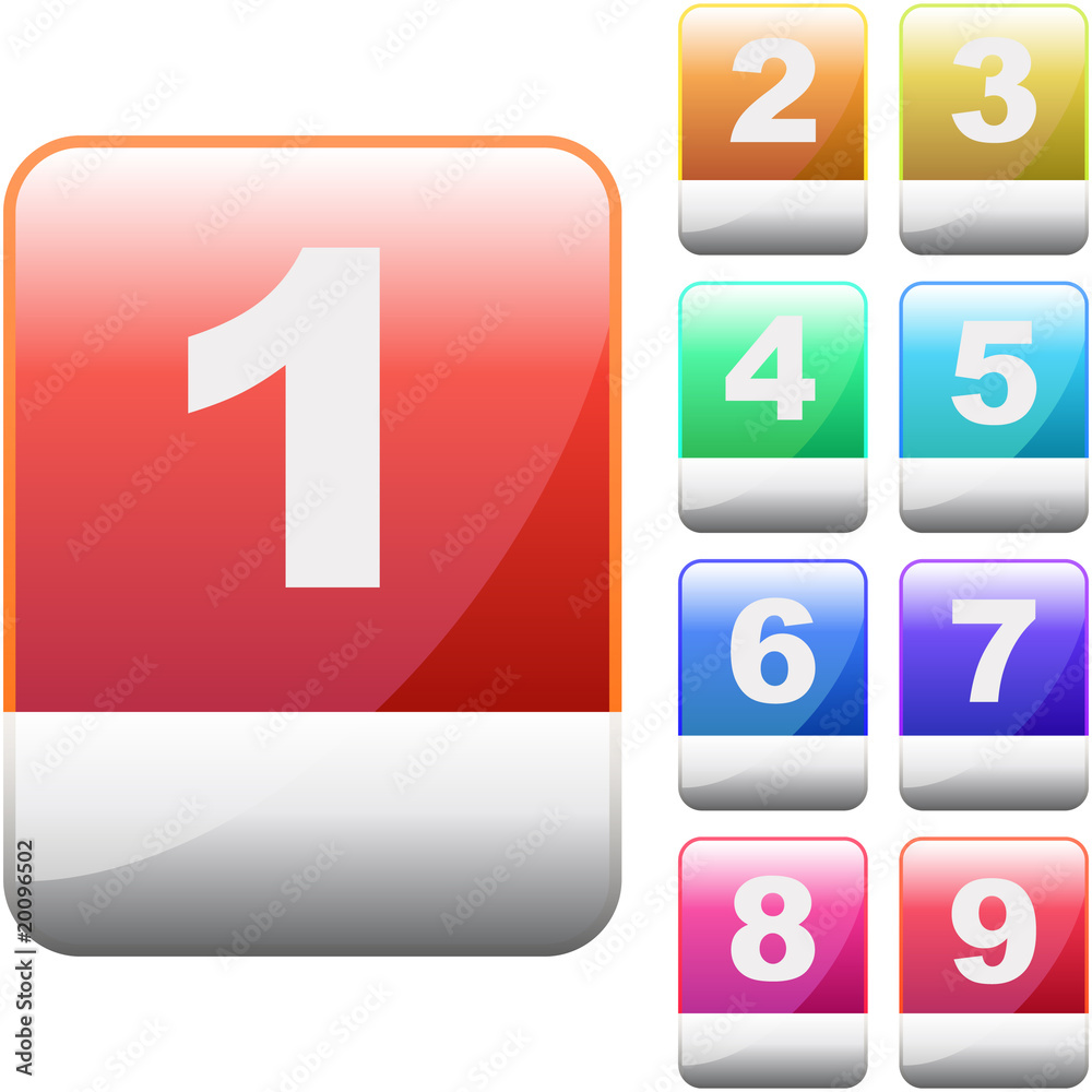 Number icons. Vector set.