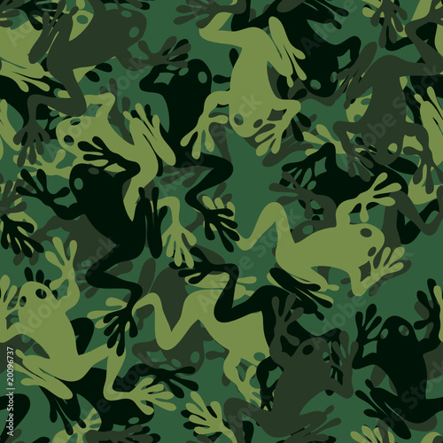 Vector. Seamless frog camouflage pattern