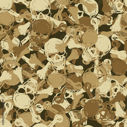 Vector. Seamless skull camouflage pattern