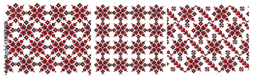 three ukrainian texture embroider