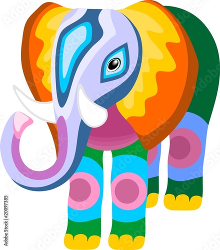 Elefante Astratto-Pachwork Elephant-Elephant Naif