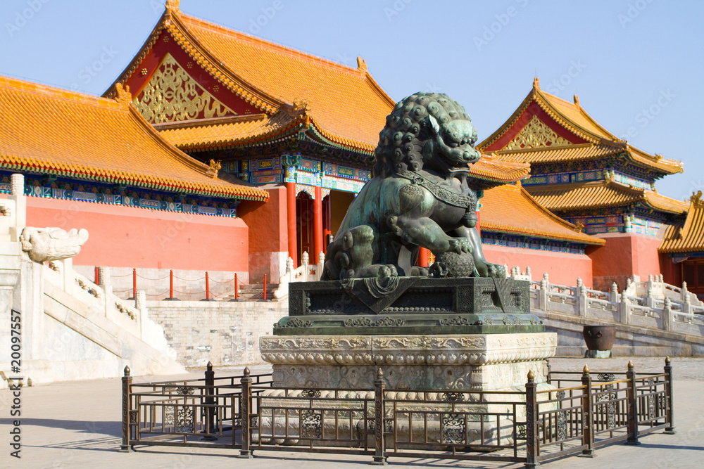 Obraz premium beijing lion statue