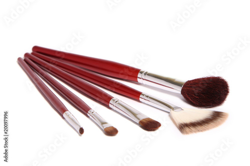 five make-up brushes