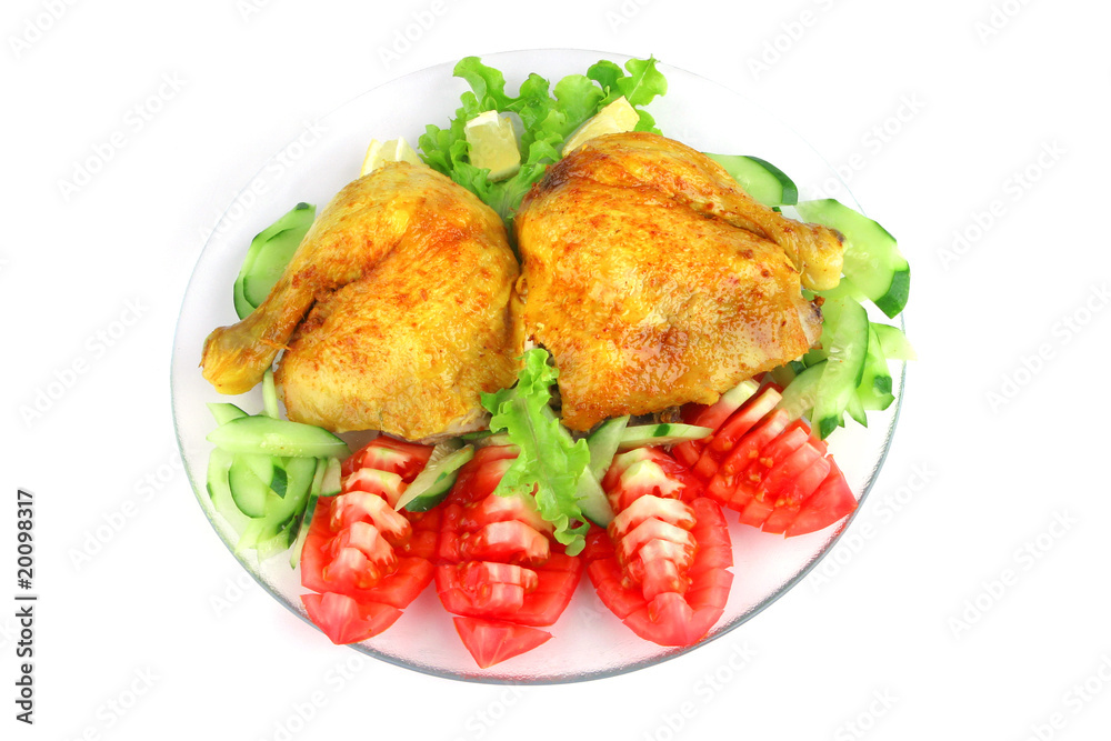 served grilled chicken leg served grilled chicken leg