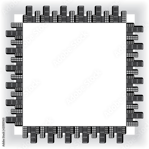 Vector card with buildings