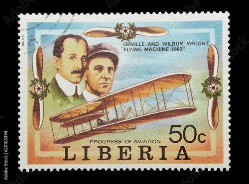 liberian stamp celebrating the wright brothers first flight
