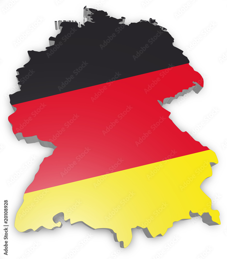 Obraz premium Deutschland Karte Flagge